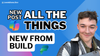 Thumbnail with Lewis in the right, the text "New post, All the things new from Build" on the left