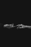 close up of man and woman touching hands on black background